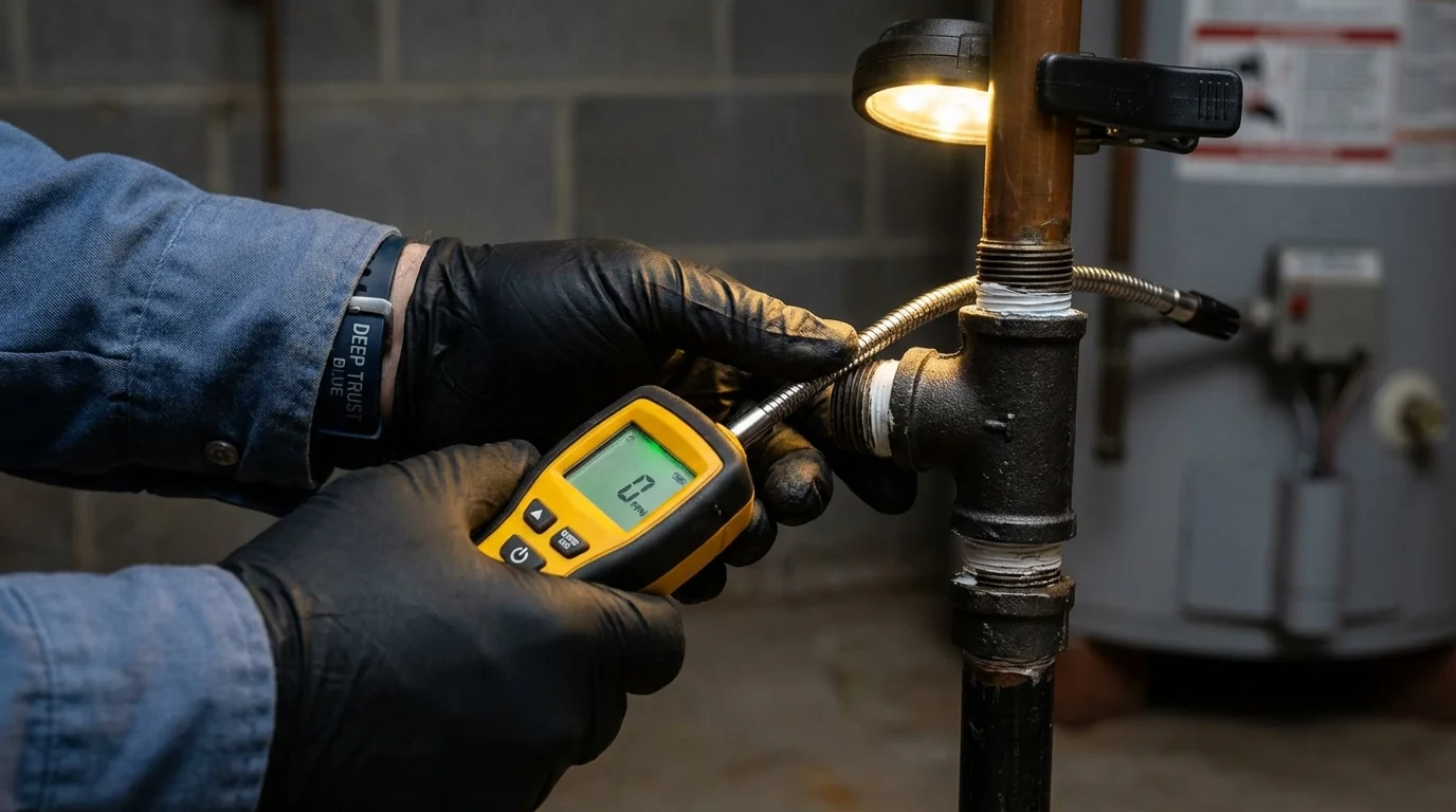 Gas leak detection with electronic sniffer by Johns Plumbing LLC in Aiken